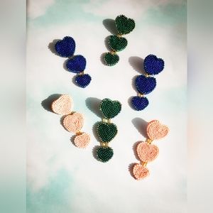 Triple heart earrings